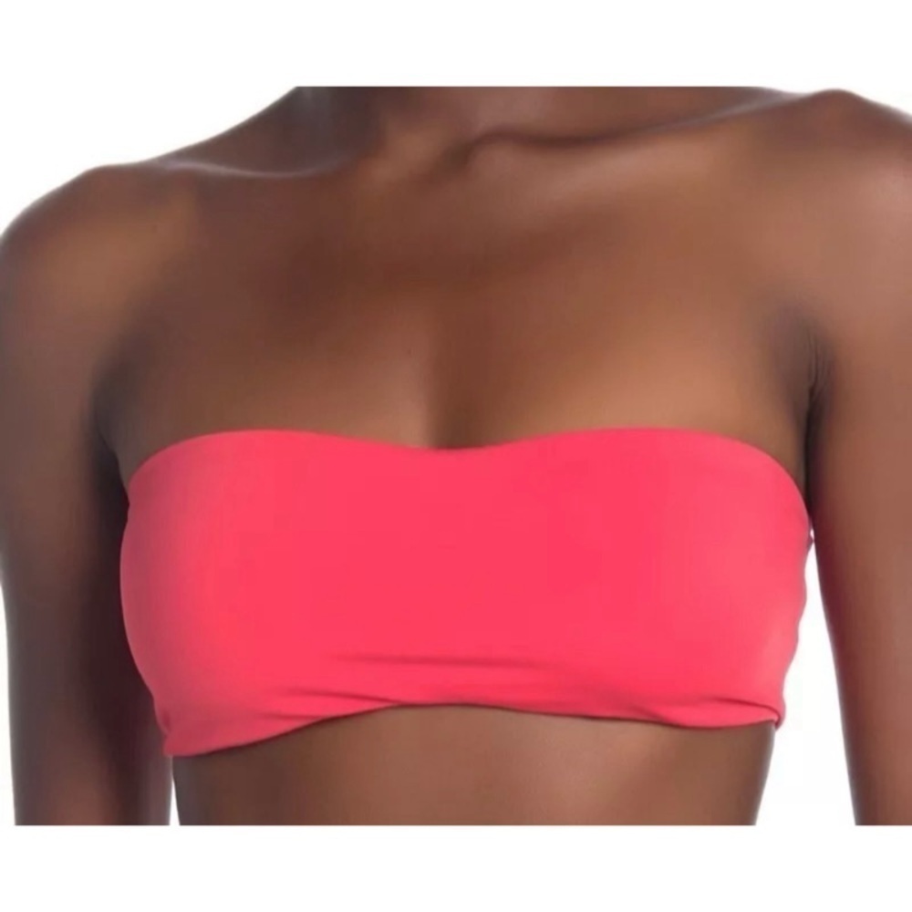 NWT VYB Rally Strapless Bandeau Bikini Top in Hot Coral